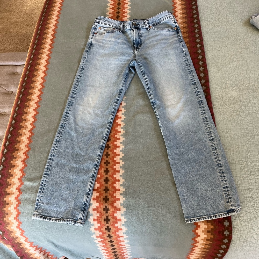 American Eagle Outfitters Original Straight EasyFlex Jeans - 30 x 32 light wash